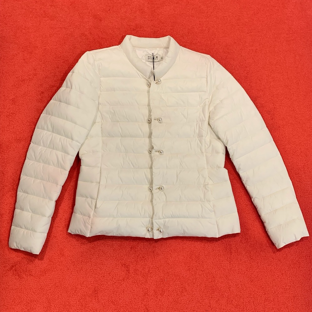 Molly Bracken white puffer jacket